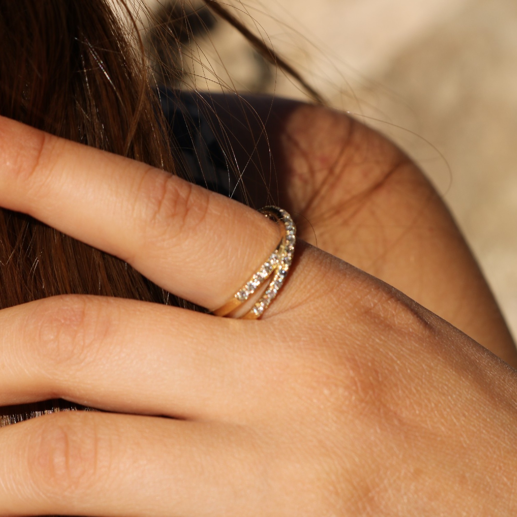 טבעת יהלומים חצי איטרניטי שני גשרים – תמונה 3