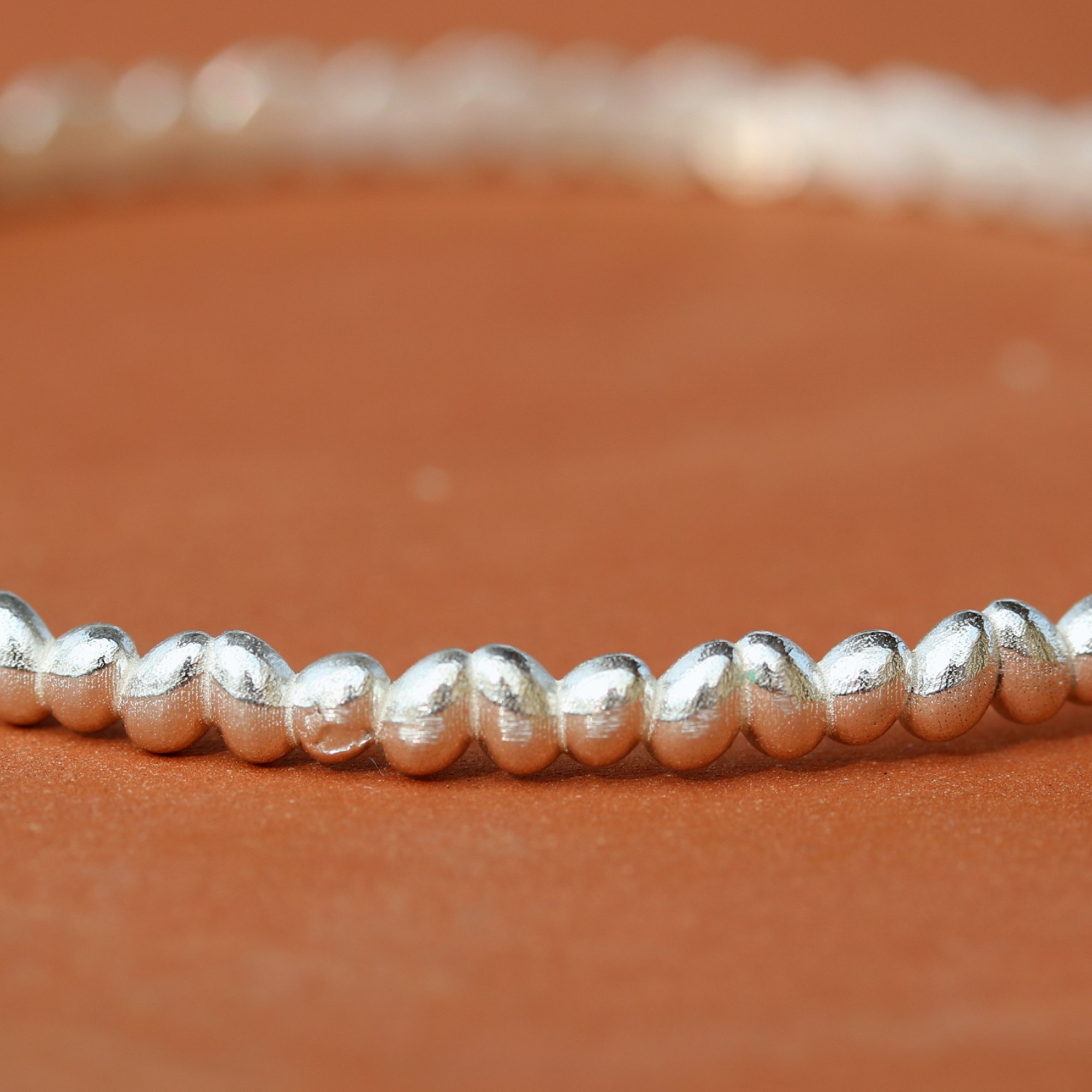 צמיד כסף קשיח חלוקי נחל – תמונה 4