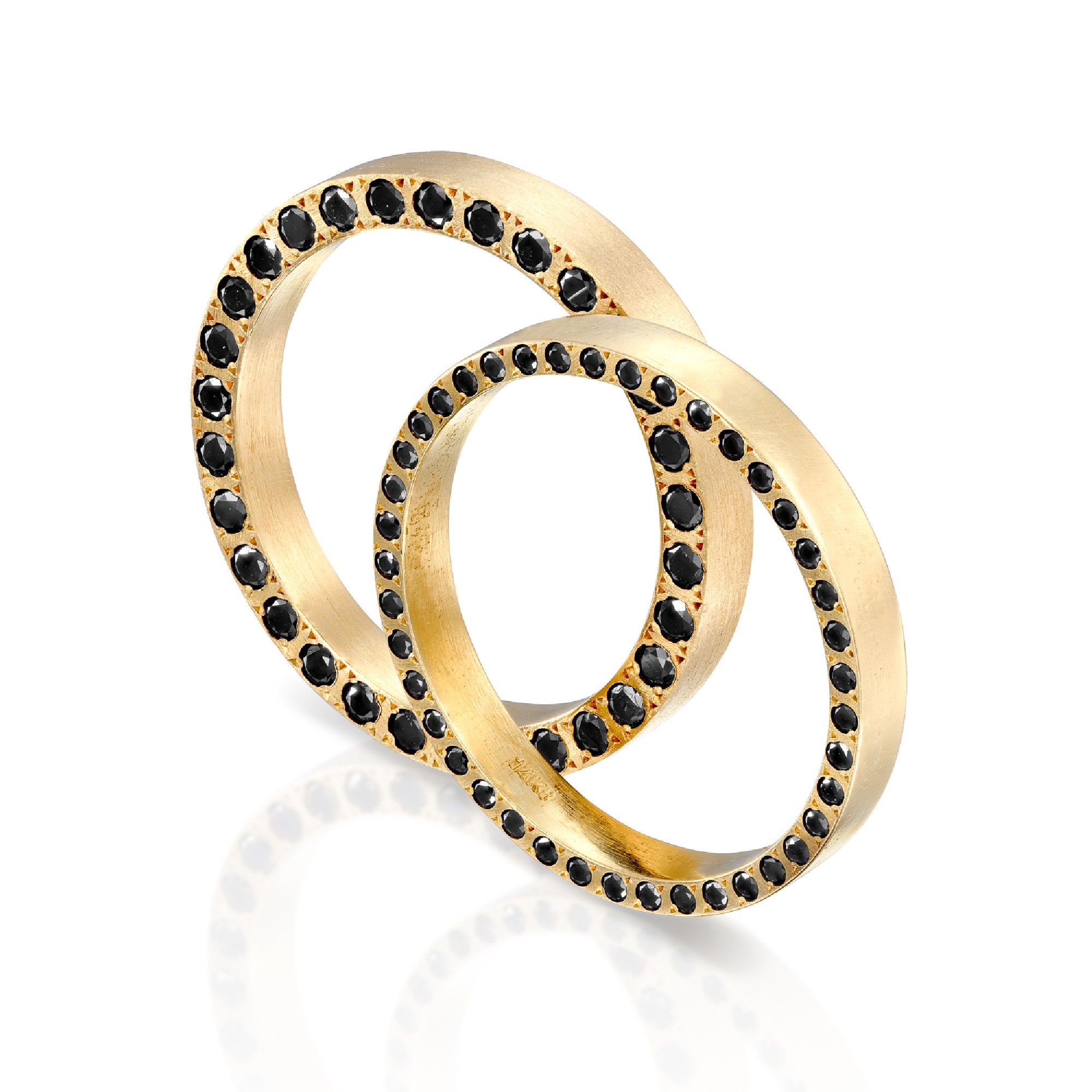 טבעת איטרניטי גדולה יהלומי צד שחורים